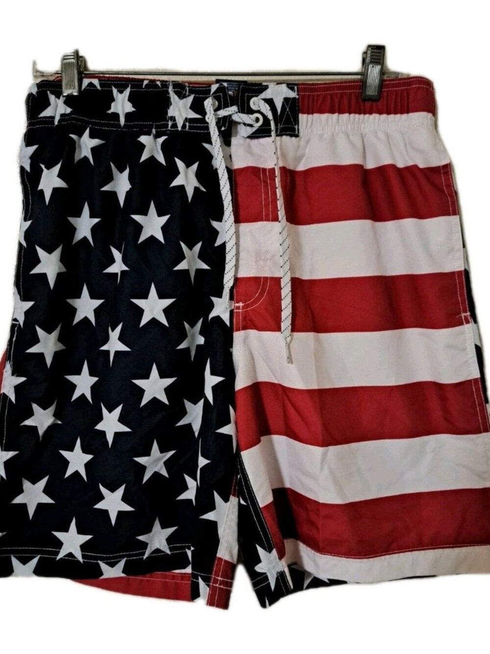 George Mens Swim Board Trunks American 4th July Medium Summer Drawstring